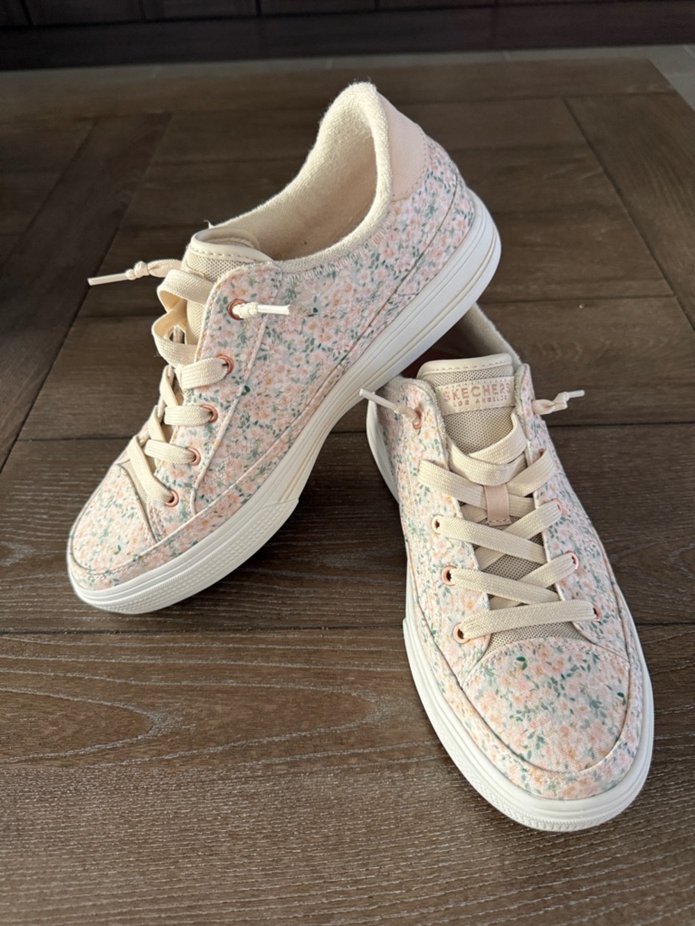 Skechers Women's Pastel Floral Lace-Up Sneakers
